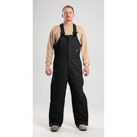 BERNE Flame Resistant Deluxe Bib Overall, Black - Large FRB05BKS440